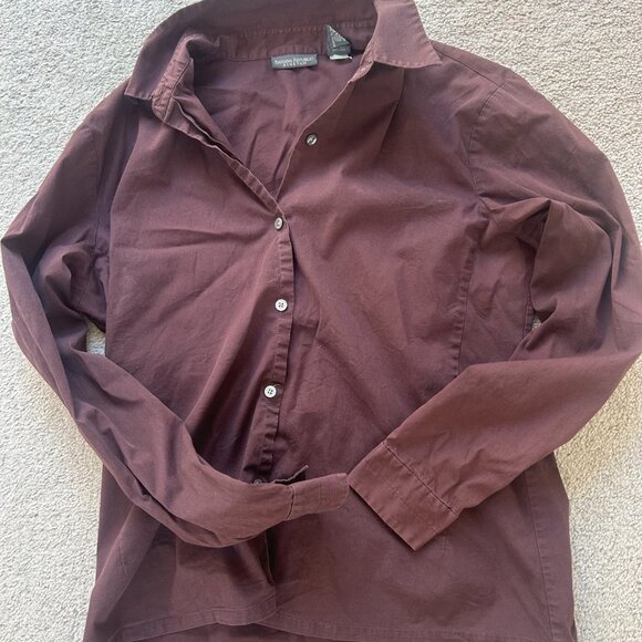 Banana Republic brown stretch button down shirt L - Picture 1 of 7